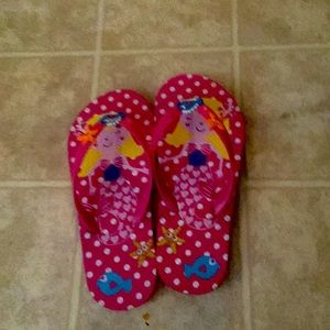 Pink mermaid flip-flops